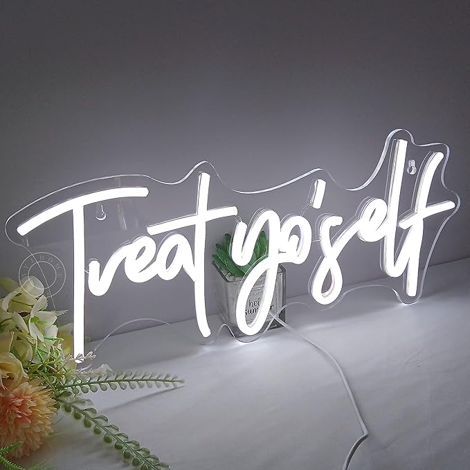 SYLHOME Treat Yourself Led Neon Light Sign Bedroom Kids Room Living Room Art - Image 4