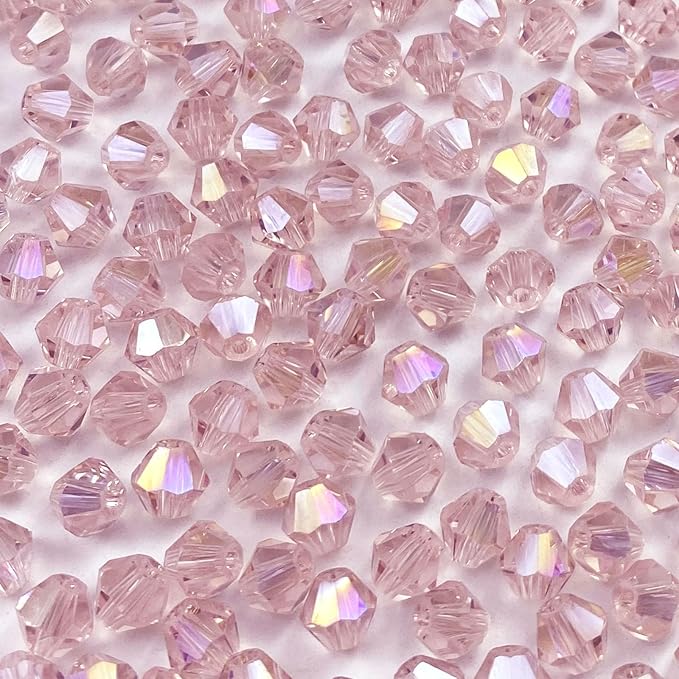 400pcs 4mm Bicone Crystal Glass Beads Loose Spacer Beads Faceted Craft Beads by LIMAOLLY