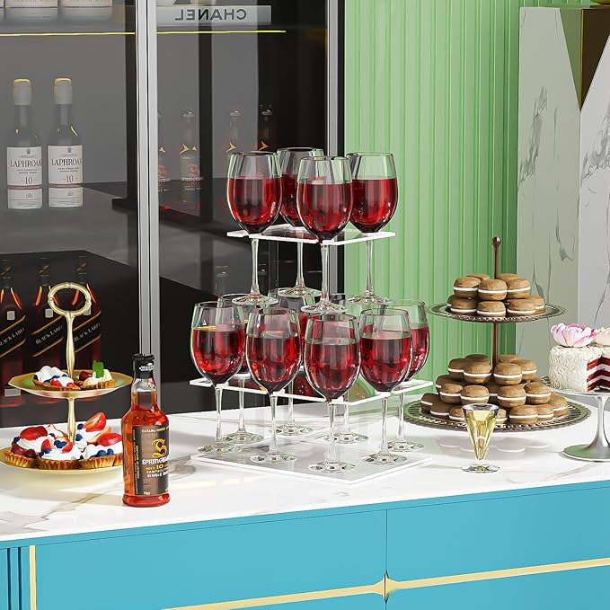 Champagne Tower, Rectangle Acrylic Champagne Display Rack Stand - Image 3