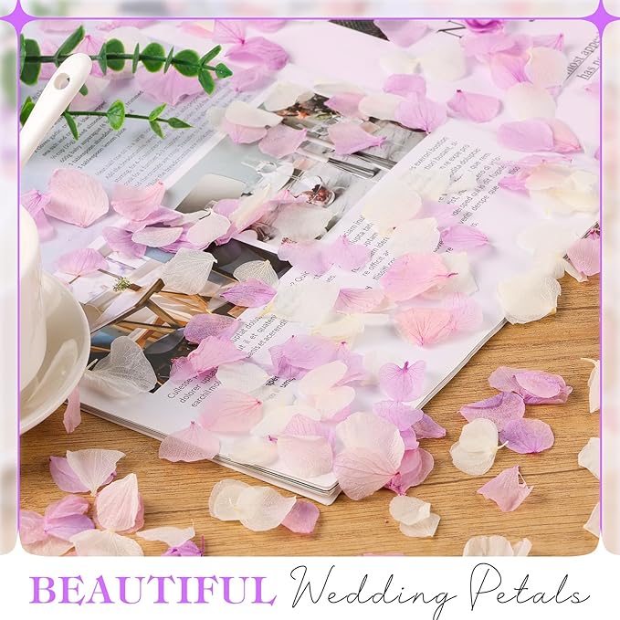 2500 PCS Purple and White Hydrangea Petals 100% Natural Real Flower Petals - Image 4