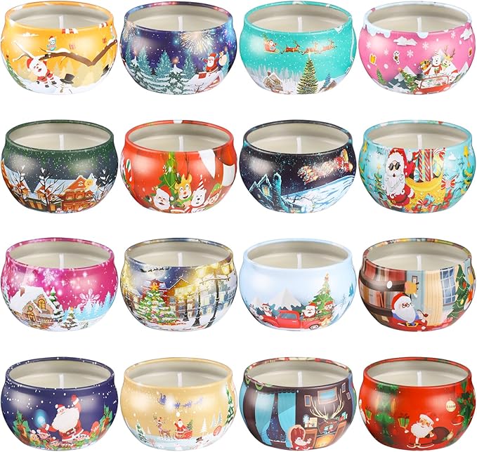 16Pack Christmas Candles Gift Set, Long Lasting Burning Natural Soy Wax 2.5oz - Image 3