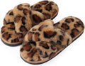 Evshine Women's Fuzzy Slippers Cross Band Memory Foam House Slippers Open Toe by Evshine