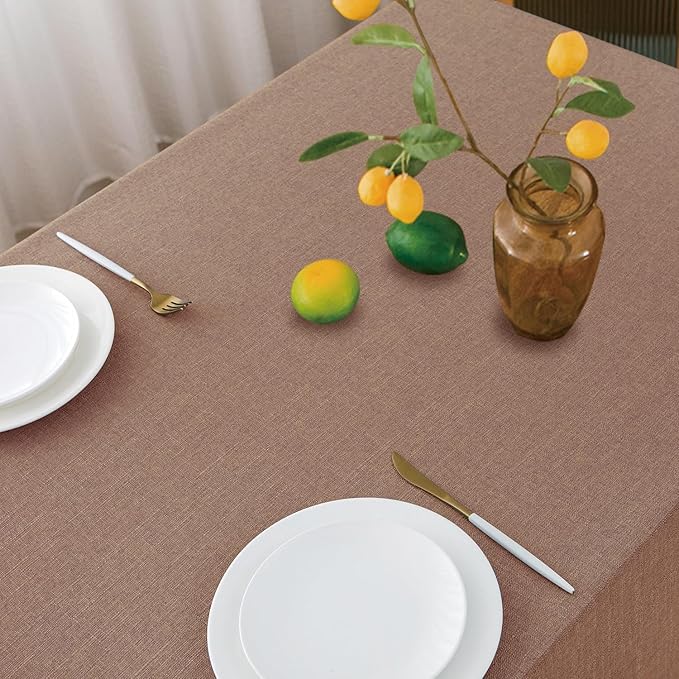NLMUVW Linen Tablecloth Rectangle Tables 6ft, Water Resistant Textured Table - Image 2