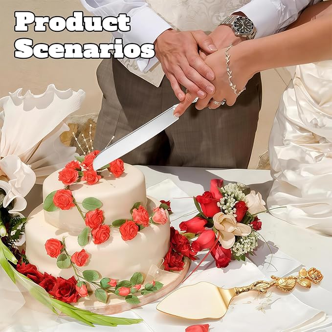 Personalized Wedding Cake Knife and Server Set, Custom Name/Date Cake Cutting - Image 6