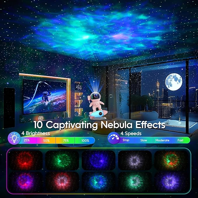 FlyEagle Astronaut Galaxy Projector, Star Nebula Projector - Image 2