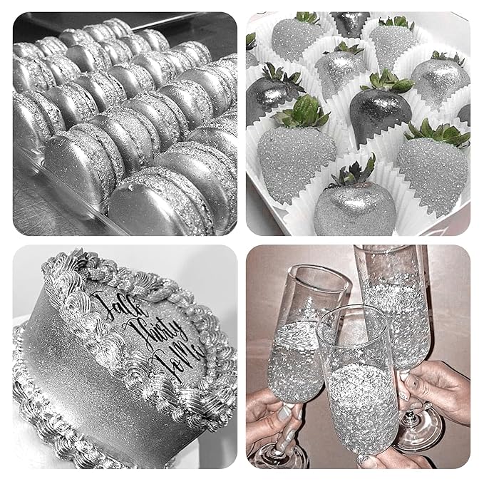 Silver Edible Glitter Spray - 10g Edible Silver Glitter - Image 4