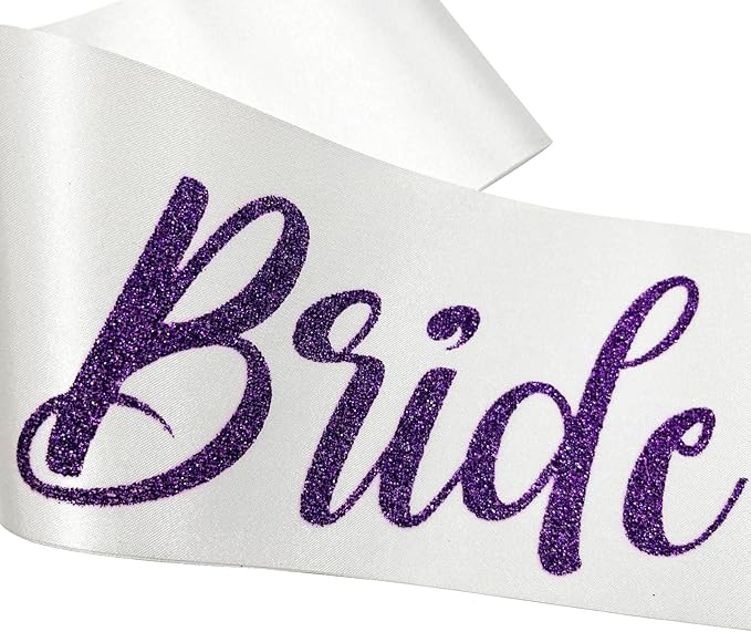 Bride Sash Bachelorette Party Purple, Bride To Be Sash Bridal Shower Sashes - Image 4