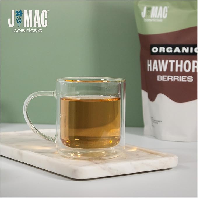 J Mac Botanicals, Organic Dried Hawthorn Berries Whole Hawthorn berry from - Image 3
