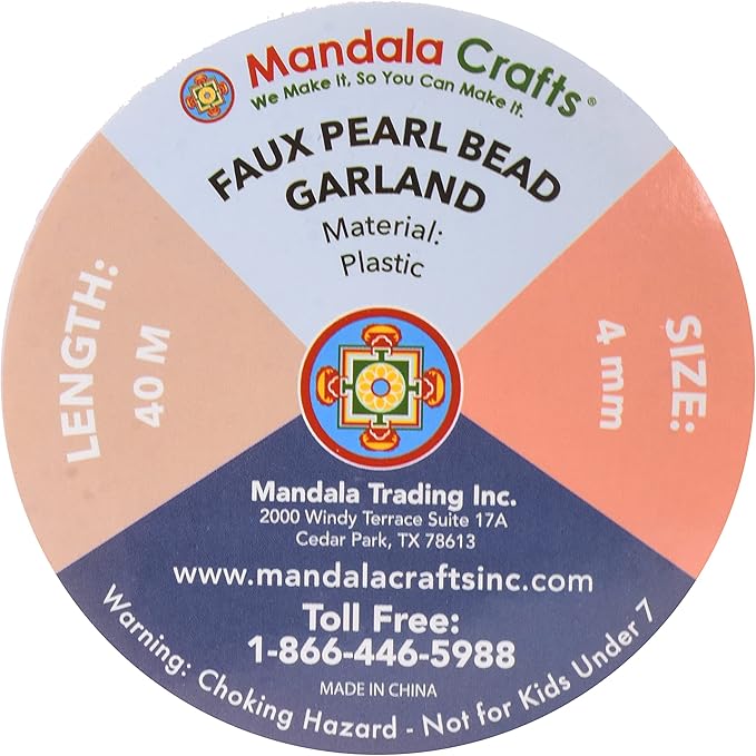 Mandala Crafts 4mm Faux Copper Pearl Beads Roll - Image 3
