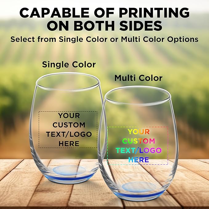 Custom Stemless Wine Glasses by ARC 5.5 oz. Set of 12, Personalized Bulk Pack - Image 6