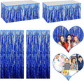 4P Metallic Foil Fringe Tinsel Table Skirts by FENGNIAN
