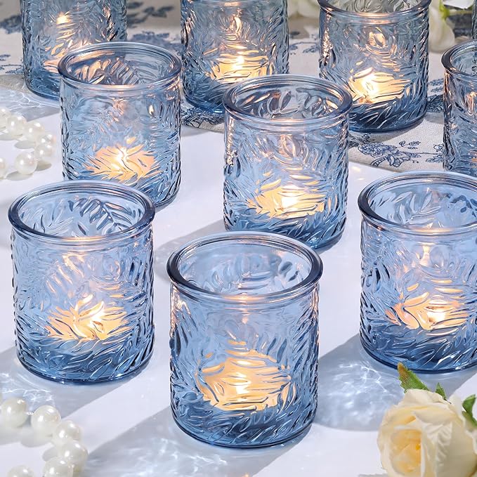 24 pcs Blue Votive Candle Holders, Tea Light Candle Holder by LOVELIGHTLOVELIFE