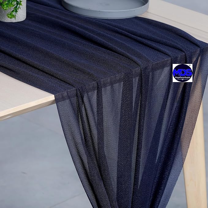 MDS 5 Pack 10ft Chiffon Table Runner 29 x 120 Inches Sheer Wedding Runner - Image 4