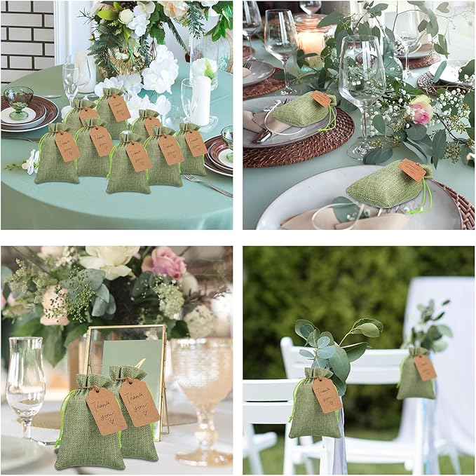 Woanger 100 Pcs Burlap Gift Bags - Image 5