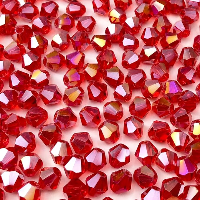 250pcs 6mm Bicone Crystal Glass Beads Loose Spacer Beads Faceted Craft Beads by LIMAOLLY