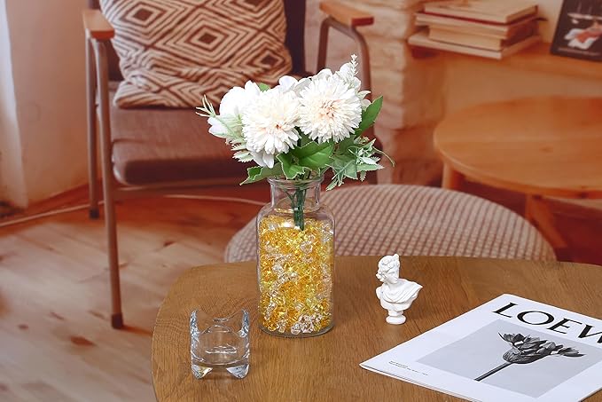 LAIDANLA 500PCS Mixed Yellow Acrylic Gems Vase Fillers Fake Ice Cubes Plastic - Image 4