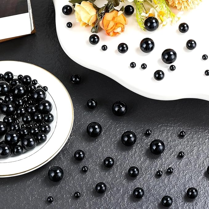 260Pcs Black Glossy Beads - 6mm - Image 4