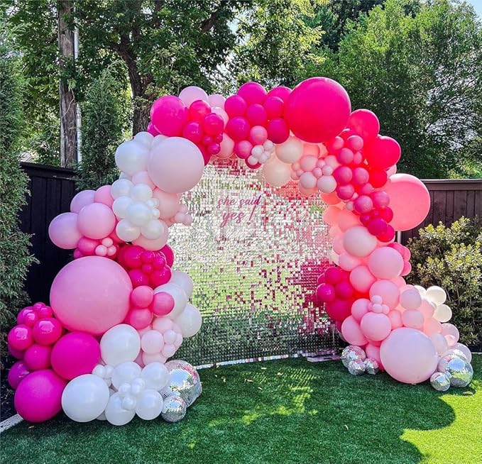 Bezente Hot Pink Latex Party Balloons - Image 8