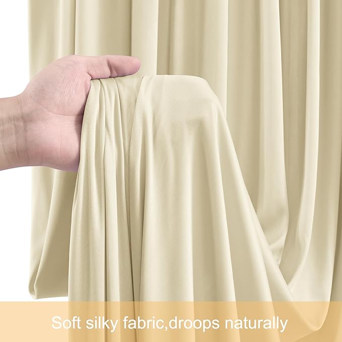 20ft x 12ft Beige Backdrop Curtains Wrinkle Free Backdrop Curtain - Image 6