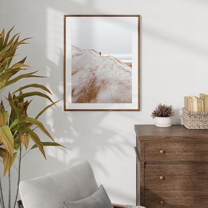 22x28 Frame with Mat to 18x24 Picture Frames USA-Sourced Natural Solid Walnut - Image 4