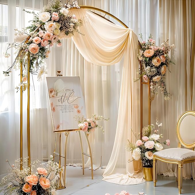 Champagne Wedding Arch Draping Fabric 1 Panel 30'' x 20FT Champagne Drapes - Image 8