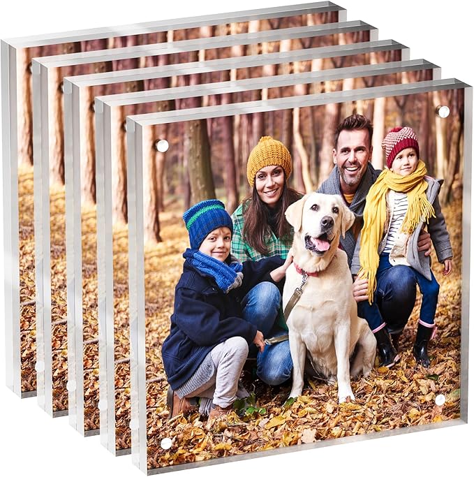 5x5 Acrylic Picture Frame 5 Pack, Desktop Display Decor Gift by Neatsure