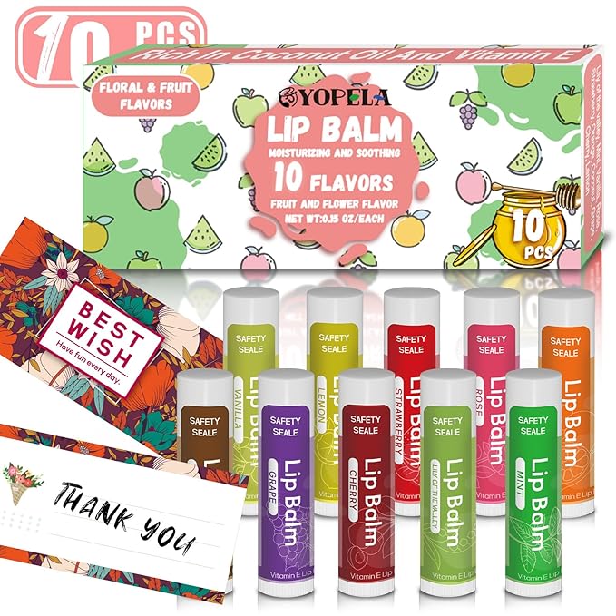 10 Pack Natural Lip Balm Bulk by yopela