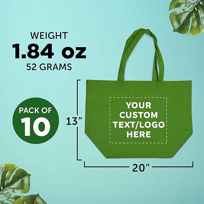 DISCOUNT PROMOS Custom Southern Style Grocery Tote Bags Set of 10 - Image 5