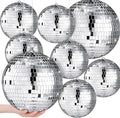 Haull 8 Pcs Large Disco Ball Set Silver Mirror Disco Reflective Ball by Kedauud