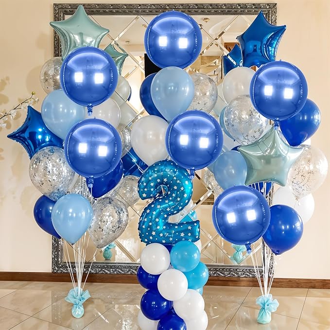 6Pcs Royal Blue Round Foil Balloons, Giant 4D Round Ball Balloons, 22 Inch - Image 6