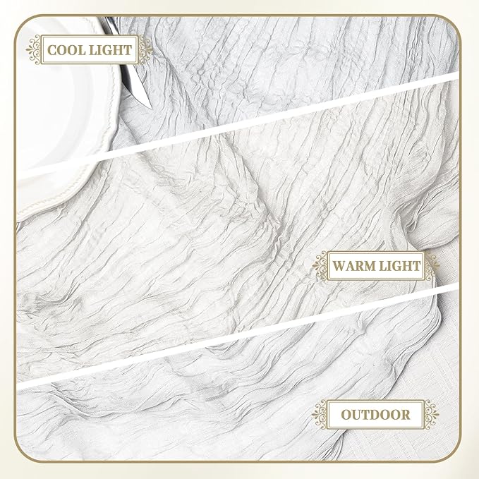 Le courant 6pcs 10Ft Cheesecloth Table Runner, Rustic Boho Gauze Cheese Cloth - Image 5