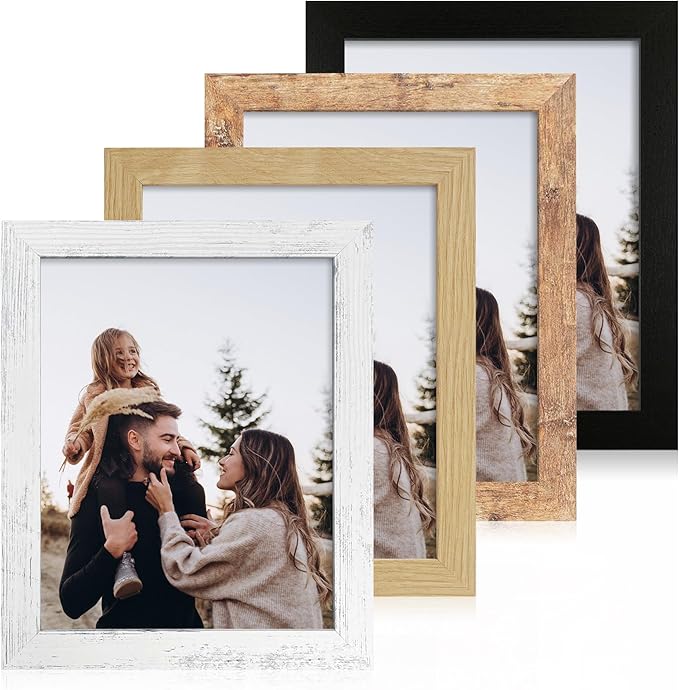 8x10 Picture Frame Set of 4, High Definition Real Glass 8 x 10 Photo Frames by iRahmen