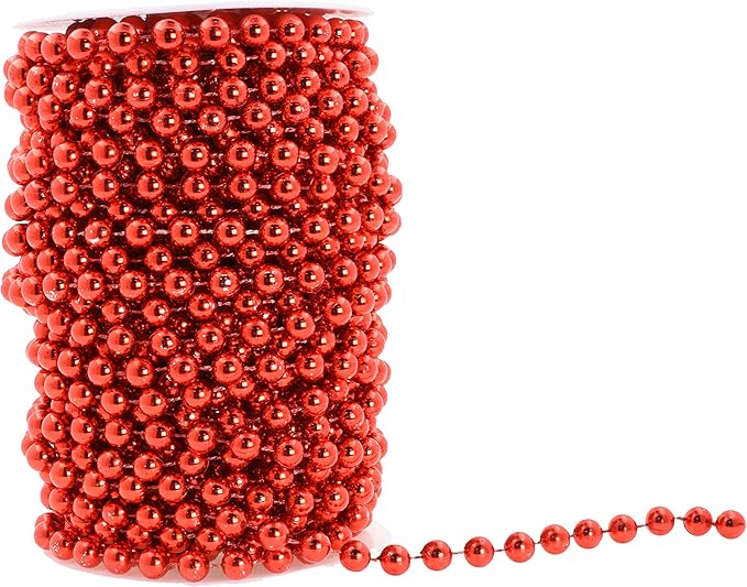 Mandala Crafts 8mm Faux Red Pearl Beads Roll - Image 3