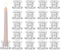 Glasseam Glass Tapered Candlestick Holders: 20Pcs Clear Taper Candle Holders by Glasseam