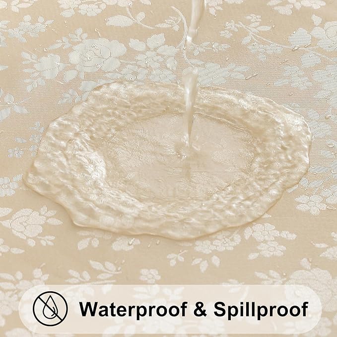 Smiry Rectangle Table Cloth, Waterproof Heavy Duty Vinyl Tablecloths, Wipeable - Image 2