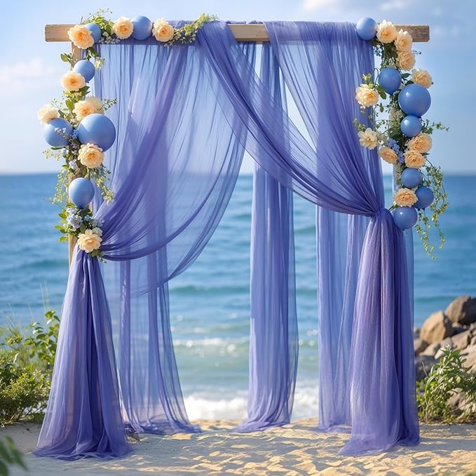 Wedding Arch Draping Fabric, 1 Panel 6 Yards Wedding Backdrop Curtains - Image 6