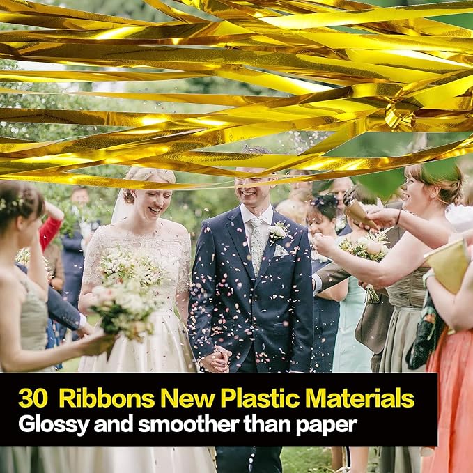 Confetti Poppers, Plastic No Mess Streamers, Party Poppers - Image 2