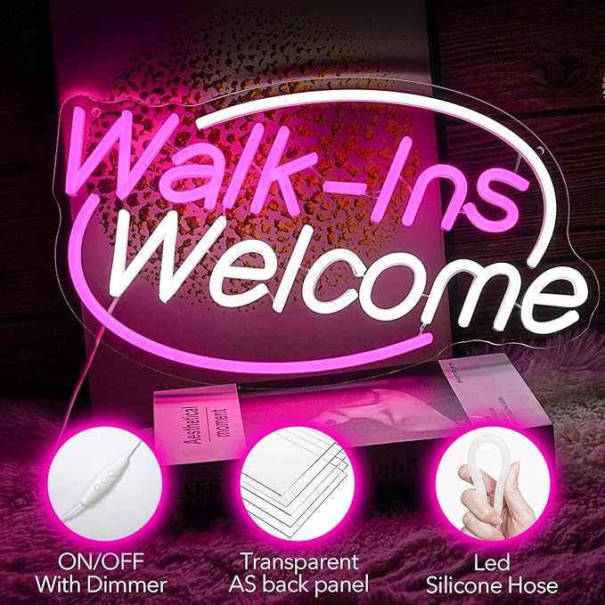 Walk-Ins Welcome Neon Sign, Neon Sign - Image 6