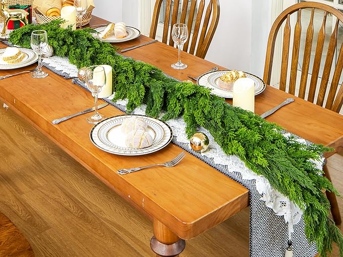 6FT Christmas Garland Cypress Garland Artificial Pine Garland Realistic by GreenMoon