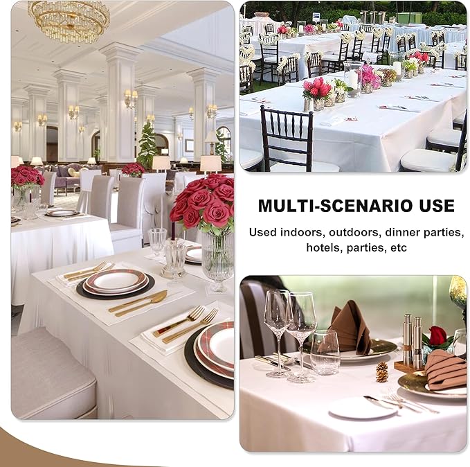 Fitable Black Tablecloths for Rectangle Tables, 6 Pack - Image 6