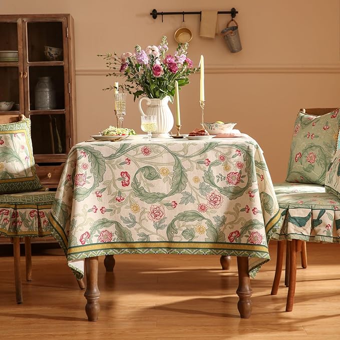 patdrea Designer Green Extra Long Table Cloth - Image 9