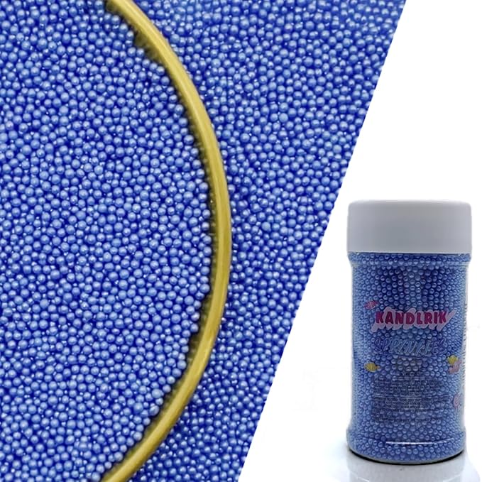 Edible Royal Blue Sprinkles Candy 2mm Mini Pearls Cake Decorations Cupcake by KandlrikMagicSprinkles