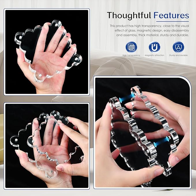 Acrylic Magnetic Picture Frames 4x4-6Pack Clear Freestanding Photo - Image 7