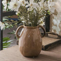 Brown Ceramic Vase with 2 Handles by Sowlvenco