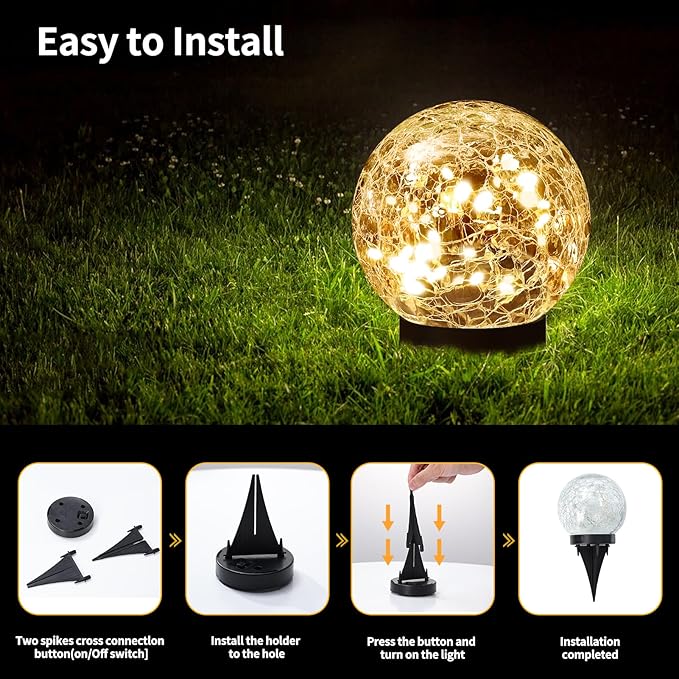 Solar Globe Lights Outdoor Waterproof - Image 4