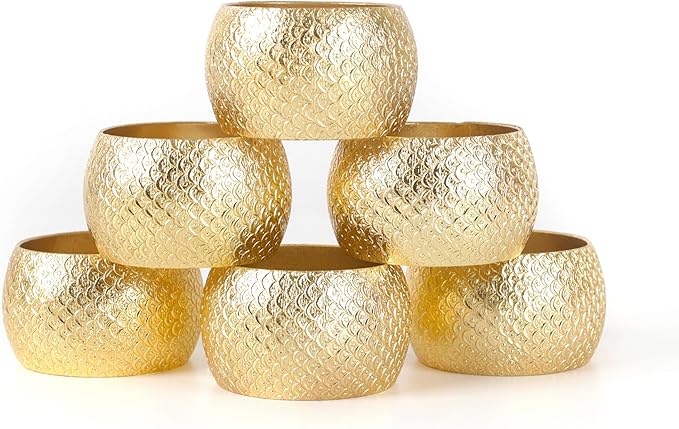 Gold Napkin Rings Set of 12 - Image 9