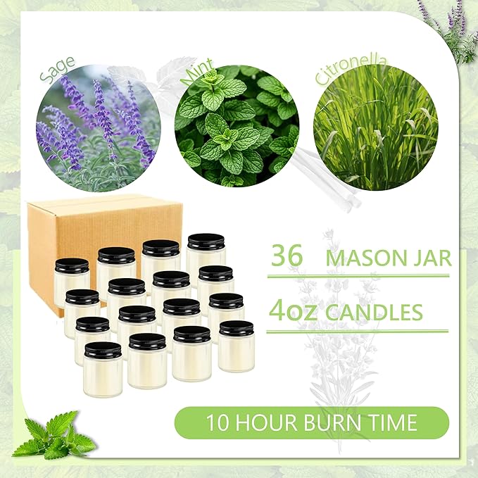 ACITHGL 36 Pcs 4oz Mini Mason Jar Candles Small Scented Candles Bulk - Image 3