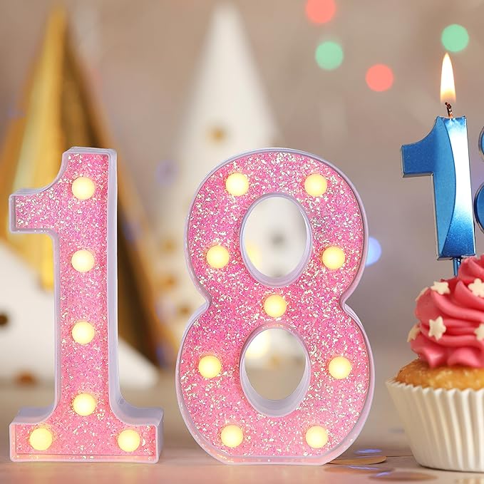 Foaky Pink Light up Letters，Pink Party Decorations, Girls Room Decor, Glitter - Image 6