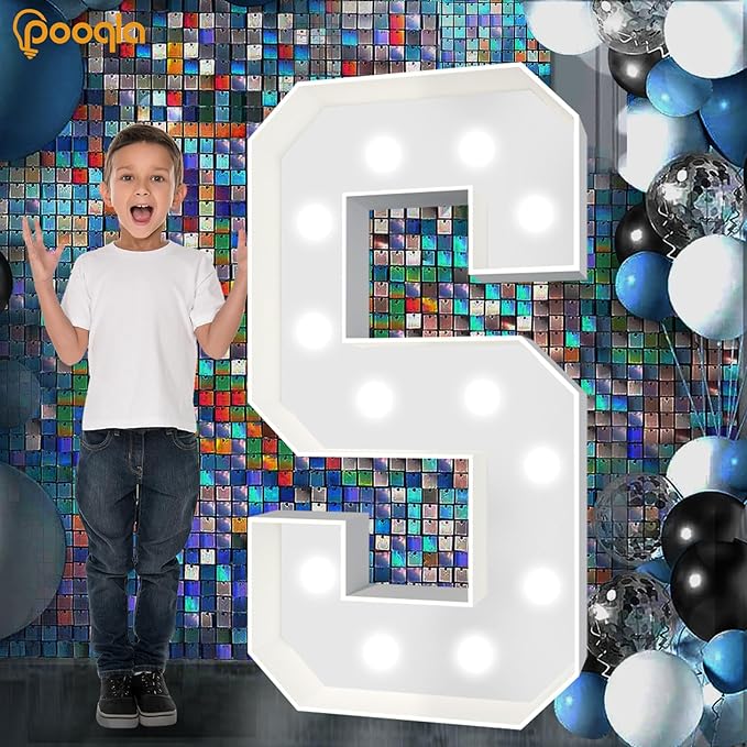 Pooqla 4 FT Marquee Light Up Letters, Cool White and Warm White Marquee Letter - Image 7