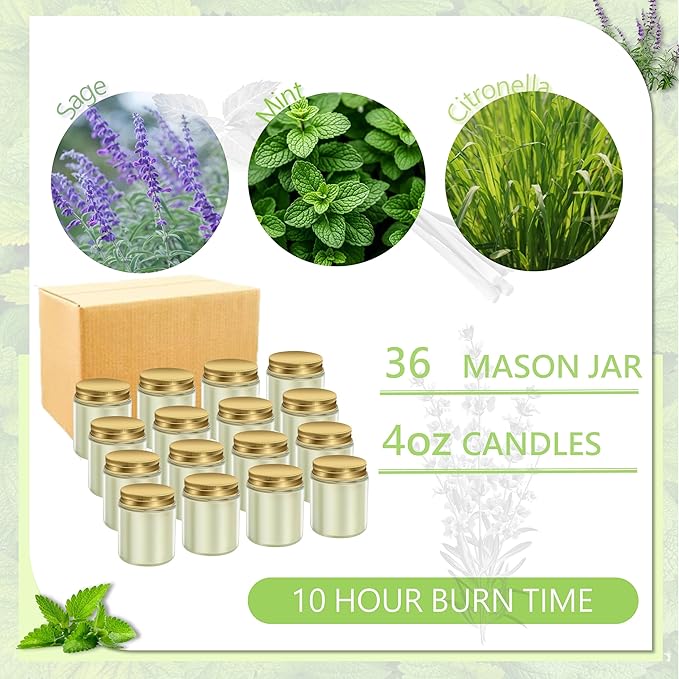ACITHGL 36 Pcs 4oz Mini Mason Jar Candles Small Scented Candles Bulk - Image 3